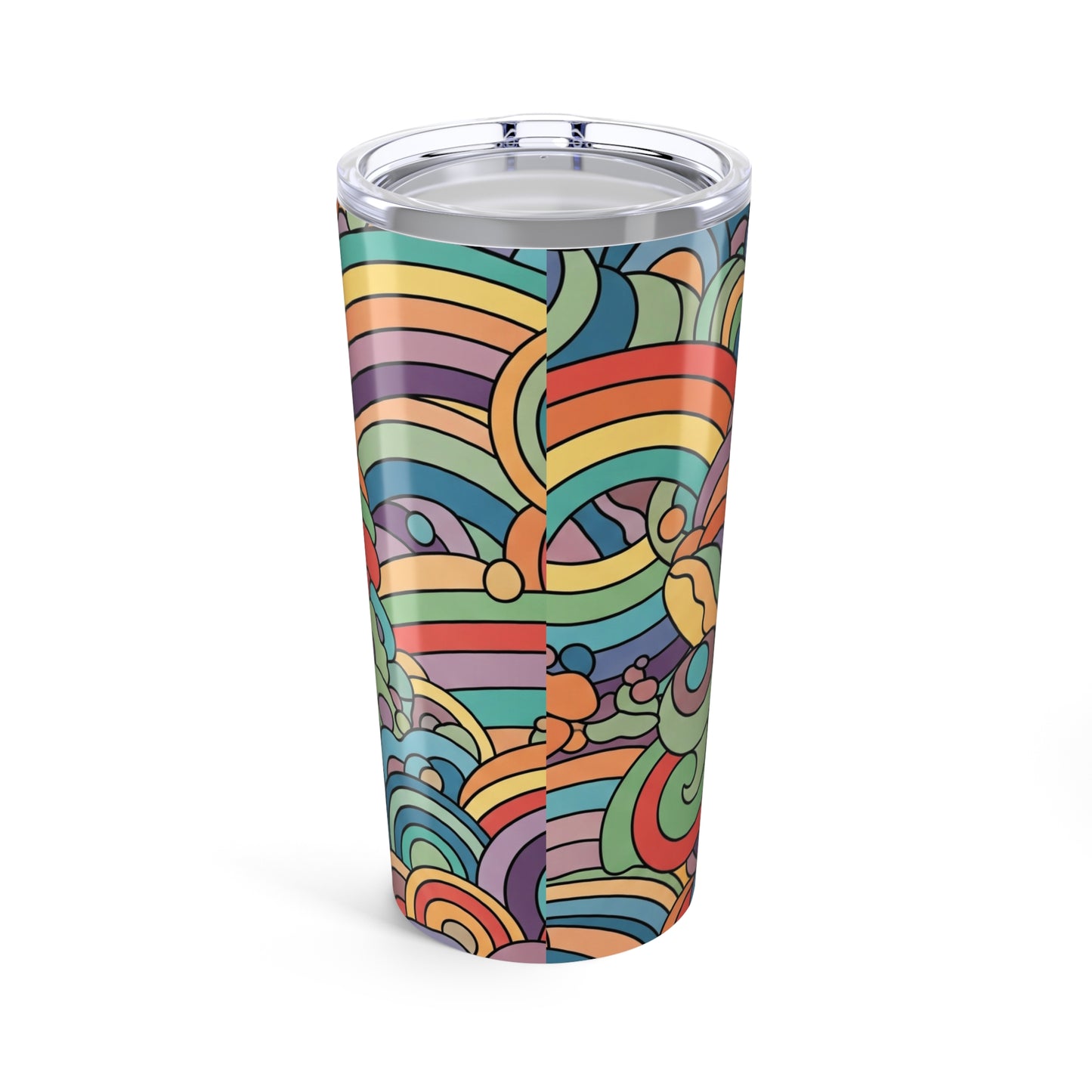 20oz Double Wall Insulated Stainless Steel Tumbler With Spill Resistant Durable Thermal Printed Design