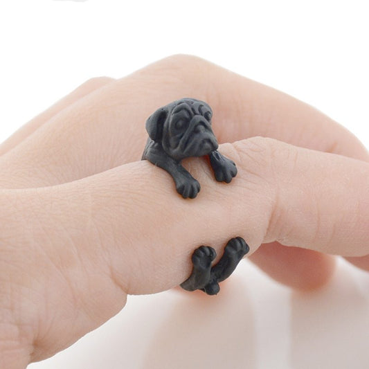 Geometric Dog Rings For Women And For Men Alloy Fashion Jewelry Pug Dog Shar Pei Pet Lovers Rings Rings Lovers