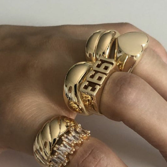 Stainless Steel Ring For Women Golden Electroplated Band Fashion Jewelry Woven Ring Gift For Her Europe America