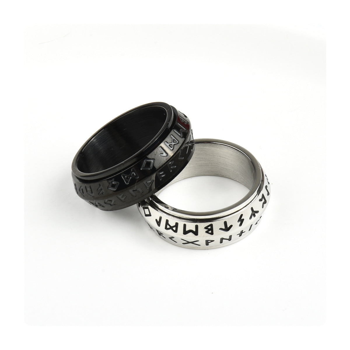 Geometric Nordic Viking Rune Titanium Steel Ring Unisex Jewelry For Wear Durable Hypoallergenic Size 7 8 9 10 11 12