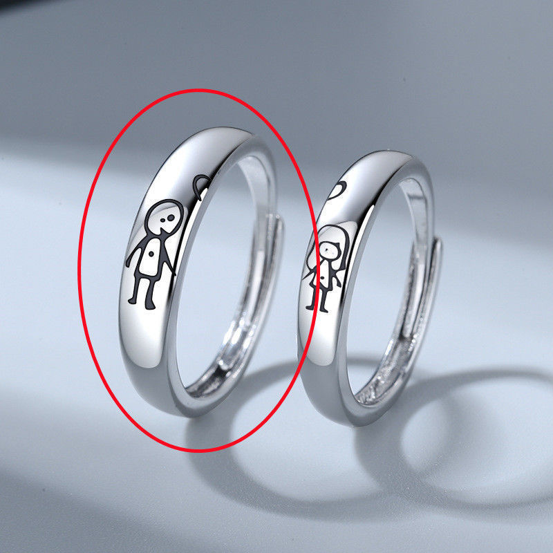 Geometric Alloy Couple Rings His And Hers Electroplated Literary Art Design Promise Wedding Bands For Weddings