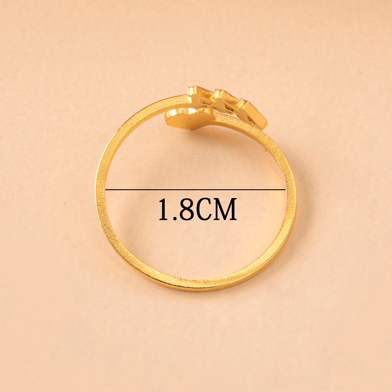 Stainless Steel Lucky Number Ring Adjustable Text Lettering Design Gold Tone Jewelry For Women And Girls Style