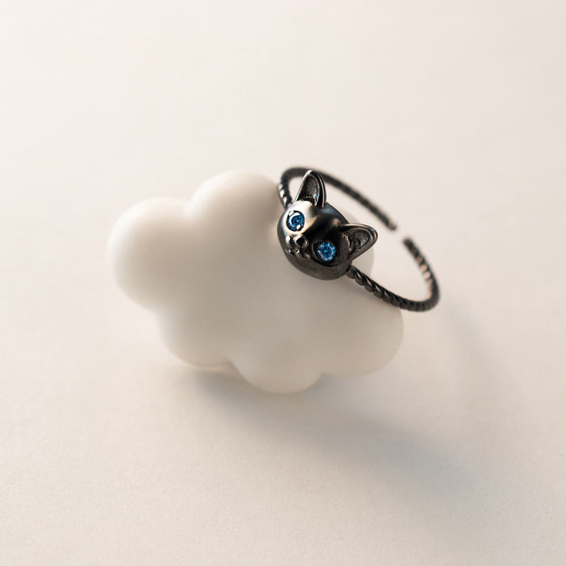 Womens Fashion Ring Copper Electroplated Silver Plated Twist Design With Artificial Gemstones Jewelry Elegance