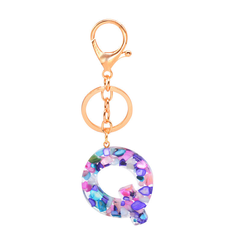 Epoxy Letters Keychain Unisex Initial Pendant Alphabet Charm Decoration With Individual Packaging Epoxy Letters Keychain