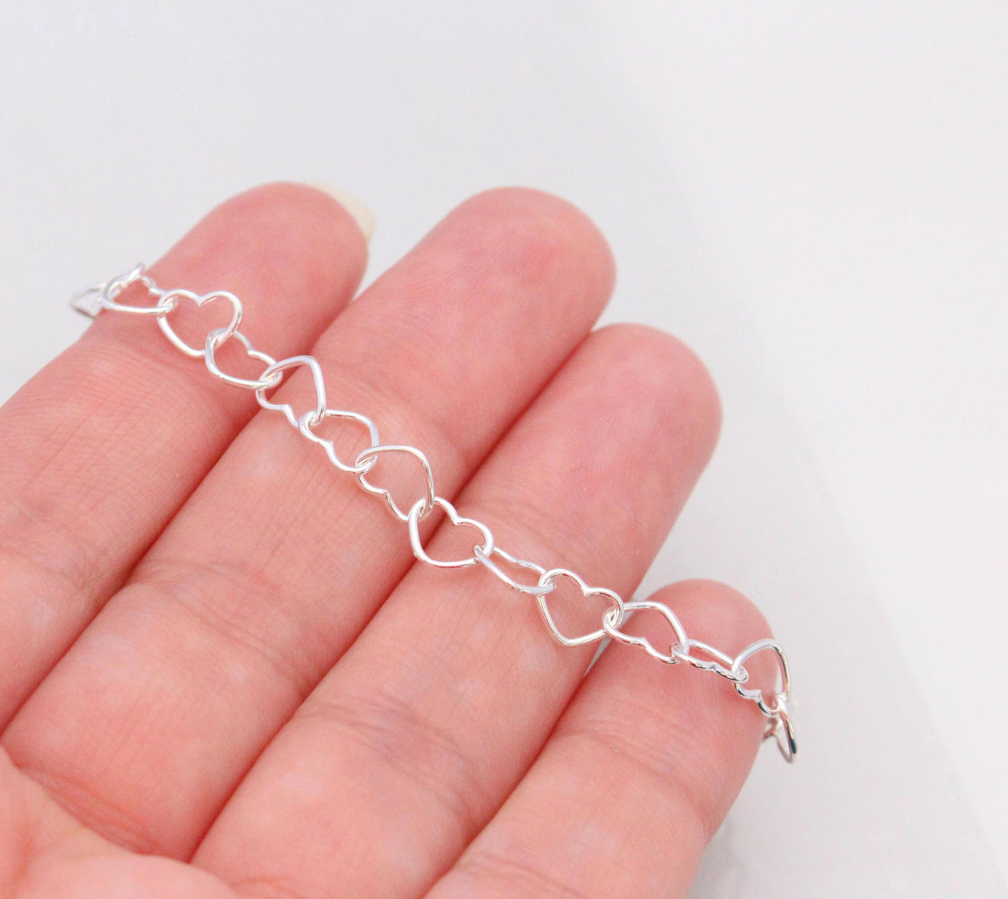 Womens Heart Charm Bracelet Alloy Jewelry Gold Silver Finish