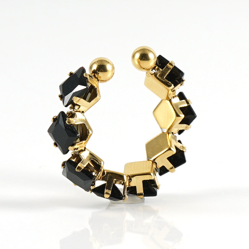 Stainless Steel Diamond Ring For Women Special Interest Design Elegant Jewellery With Brilliant White Diamonds