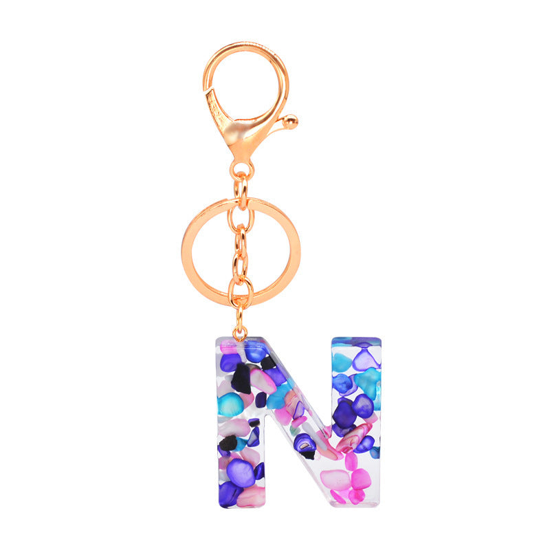 Epoxy Letters Keychain Unisex Initial Pendant Alphabet Charm Decoration With Individual Packaging Epoxy Letters Keychain