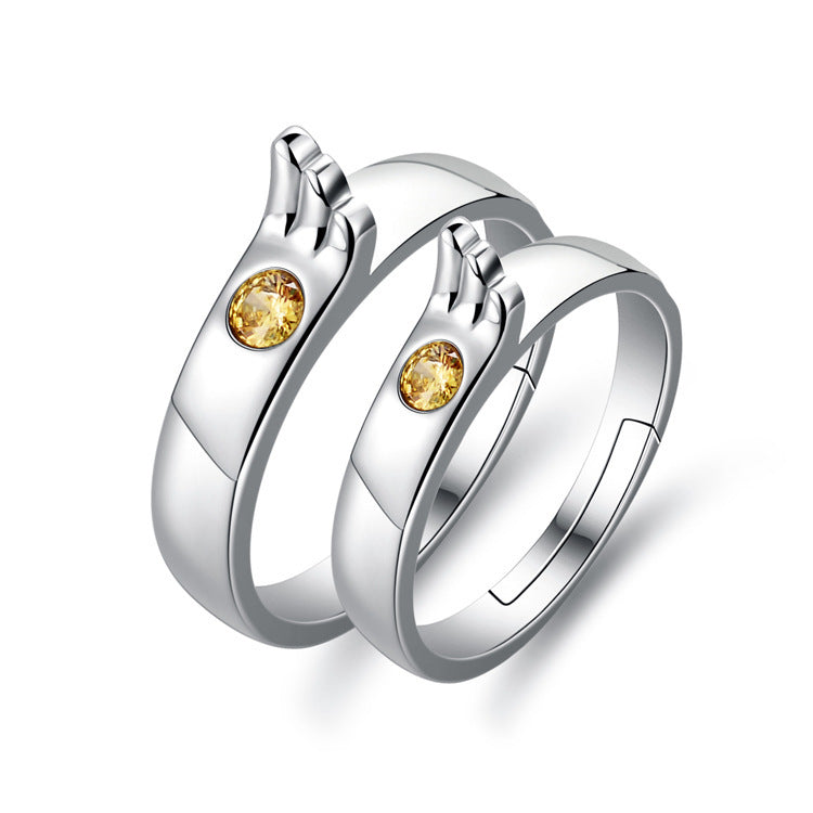 His and Hers Matching Rings Set Gold Plated Couple Rings White Copper Anniversary Promise Rings Artificial Lux