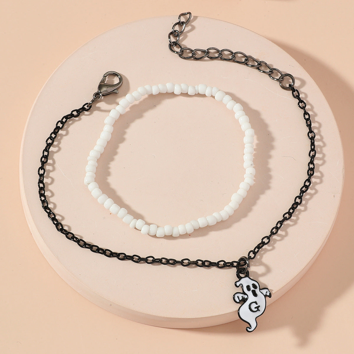 Mens Womens Gothic Beaded Bracelet Set Two Piece Imp Rice Bead Bracelet Retro European Fashion Jewelry Edition