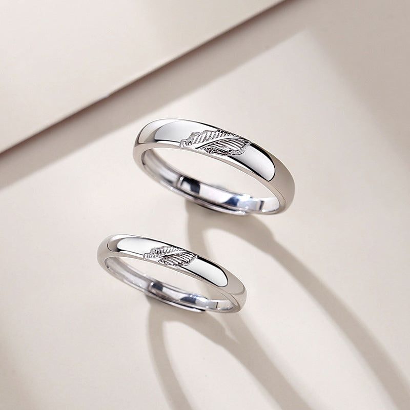 Couple Rings For Men And Women Matching Pair Leaves Design Sterling Silver Anniversary Jewelry New Design High