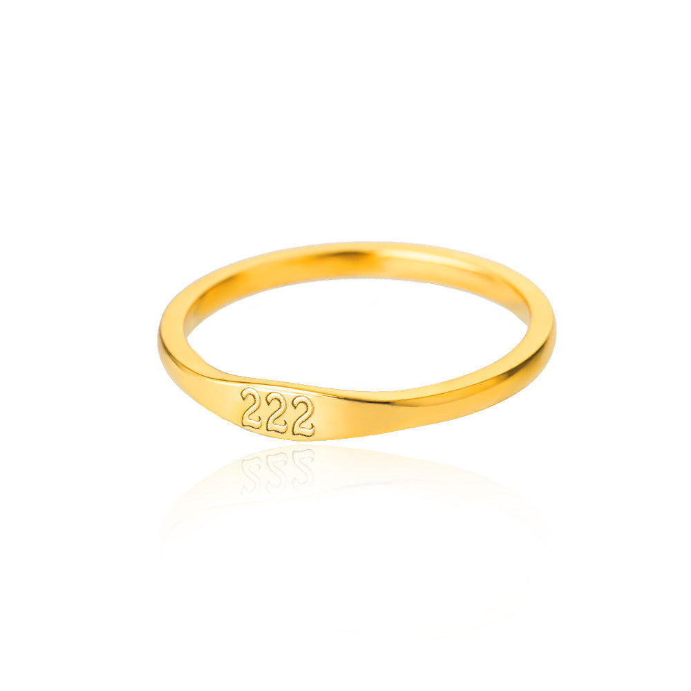 Personalized Ring Customizable Stainless Steel Band With Gold Inlay Engraving Letters Numbers Text For Modern Couples