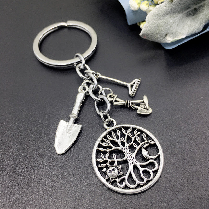 Womens Keychain TreeShovel Design Fashion Accessory Beautiful Pendant High Quality Metal KeyChain For Keys Car