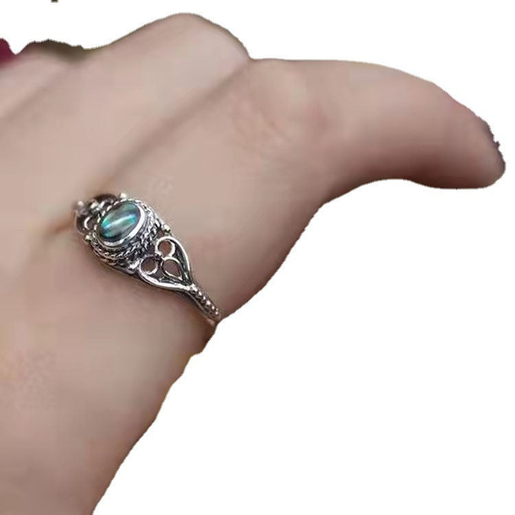 Turquoise Stone Alloy Ring Electroplated In Fashionable Ancient Court Design For Everyday Wear Sizes 5 6 7 8 9 10 11