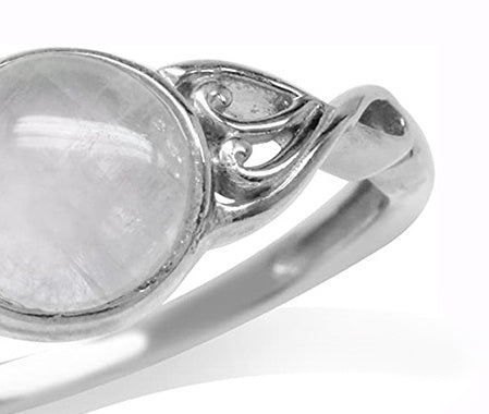 Moonstone Ring Elegant Titanium Steel Geometric Pattern Irregular Design Jewelry Durable Statement Band For Men Women
