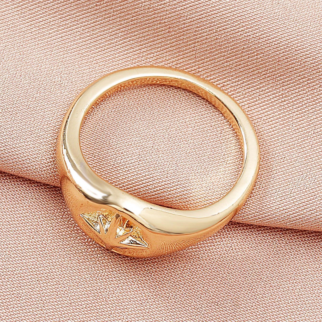 Womens Geometric Copper Ring With Simple Design For Index Finger Fashion Jewelry Beautiful Modern Look New Trendy