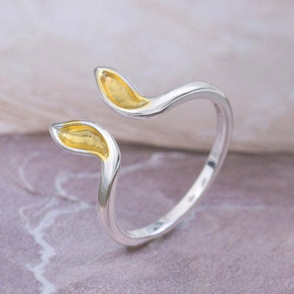Rabbit Open Ring Two Tone Gold and Silver Animal Copper Painted Oil Jewelry for Women European Fashion Accessory