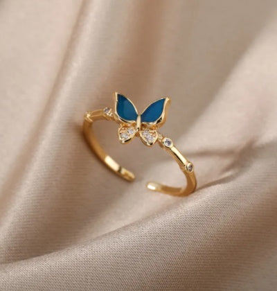 Geometric Copper Ring With Bee Design European American Fashion Statement Jewelry Fishbone Ring Golden Elegant