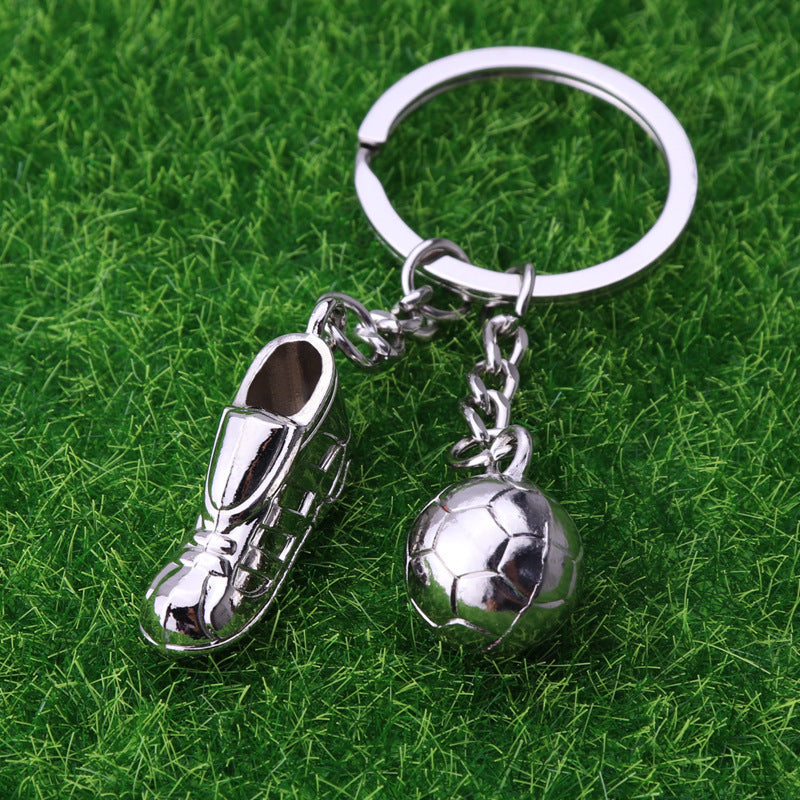 Metal Football Keychain Gift for Sports Fans World Cup Themed Pendant Boots Trophy Keyring Ideal Gift for Fans