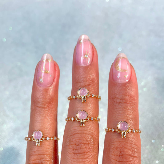 Gold Color UFO Astronaut Ring Brass Geometric Design For Women Men Festival Party Gift Accessory Jewelry For Collectors