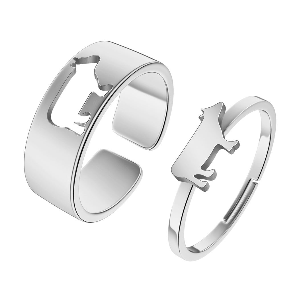 Couples Ring Gold Tone Stainless Steel Cow Design Durable Jewelry For Him And Her Anniversary Gift For Couples Elegant