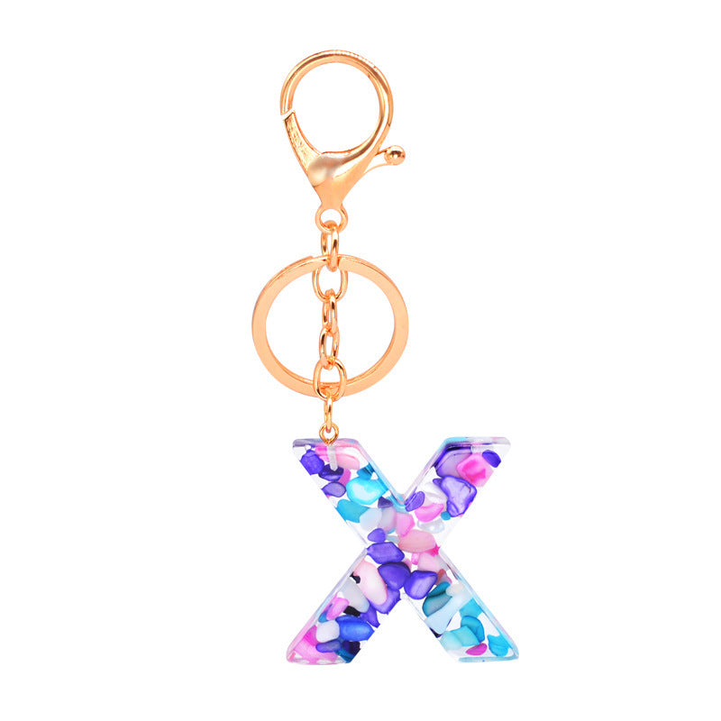 Epoxy Letters Keychain Unisex Initial Pendant Alphabet Charm Decoration With Individual Packaging Epoxy Letters Keychain
