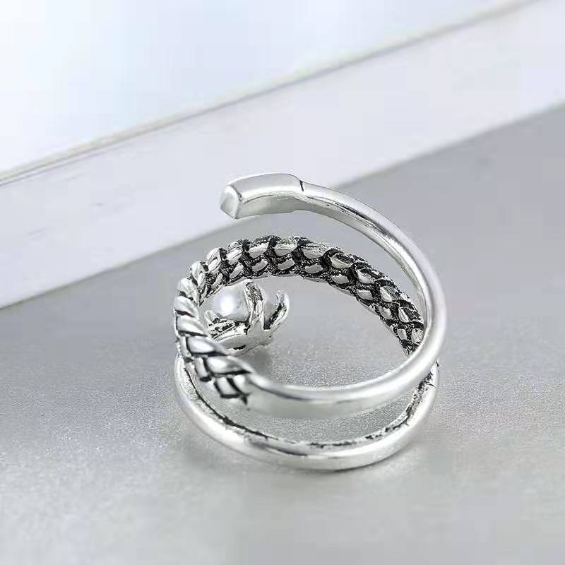 Unisex Serpent Ring Copper Electroplated Zodiac Jewelry