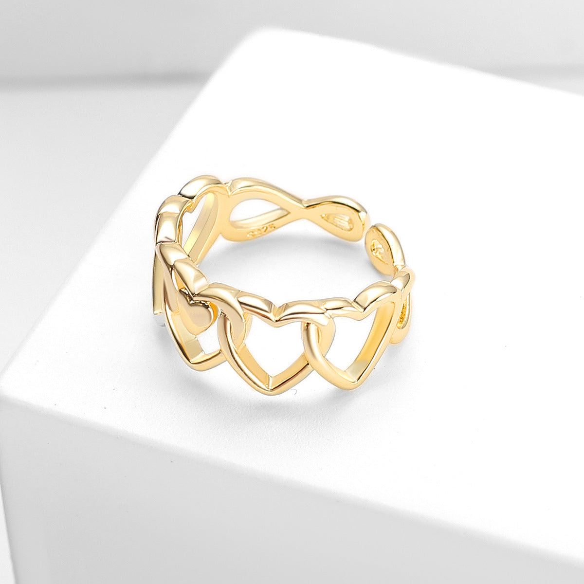 Simple Retro Knuckle Water Drop Geometry Diamond Ring Open Mouth Copper Geometric Animal Zodiac Electroplating Sweet