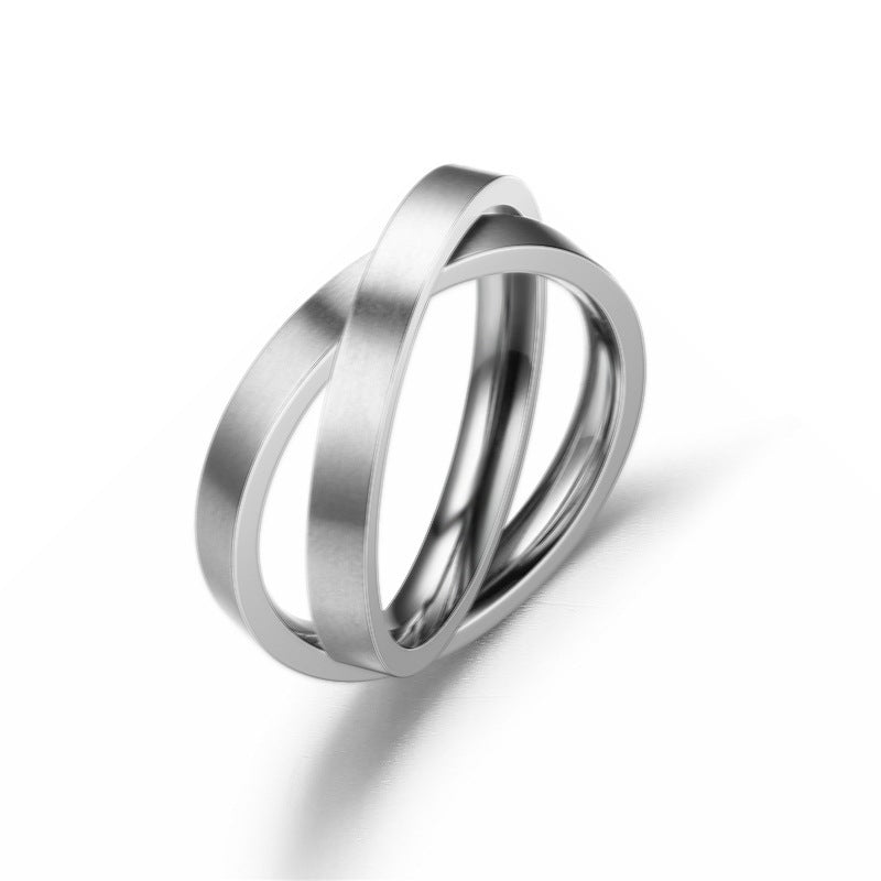 Stainless Steel Ring 6mm Wide Rotatable Band Korean Fashion