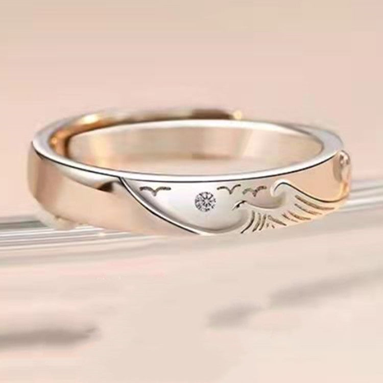 Couple Rings Set Adjustable Matching Geometric Copper Rings His And Hers Anniversary Promise Rings Perfect And