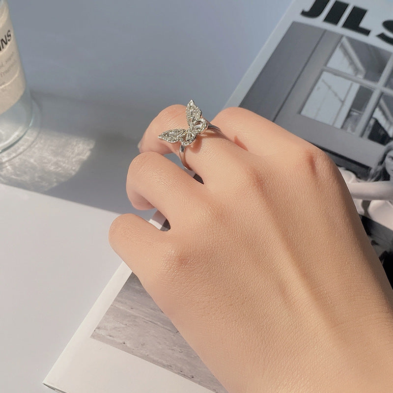 Womens Butterfly Ring Korean Design Lightweight Alloy Gift