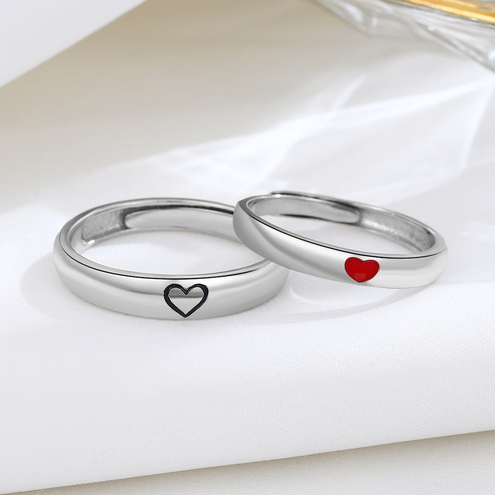 Heart Design Couple Ring Set Electroplated In Silver For Him And Her Matching Jewelry For Couples Special Gift