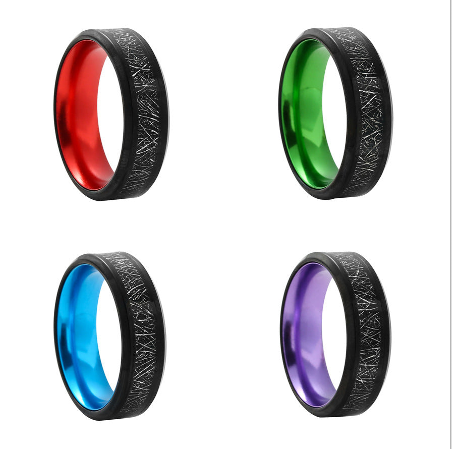 Titanium Steel Ring Imitation Black Meteorite Unisex Crown Style Jewelry Size 7 8 9 10 11 Sleek Design For Daily Wear