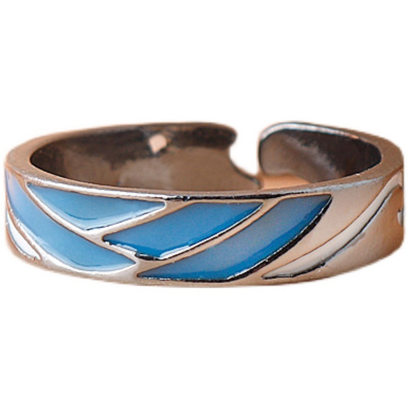 Trendy Jewelry Fashion Solid Color Ring Alloy Sky Blue Plain Couple X1 Trendy Jewelry Fashion Plain Couple X1 Sky Blue