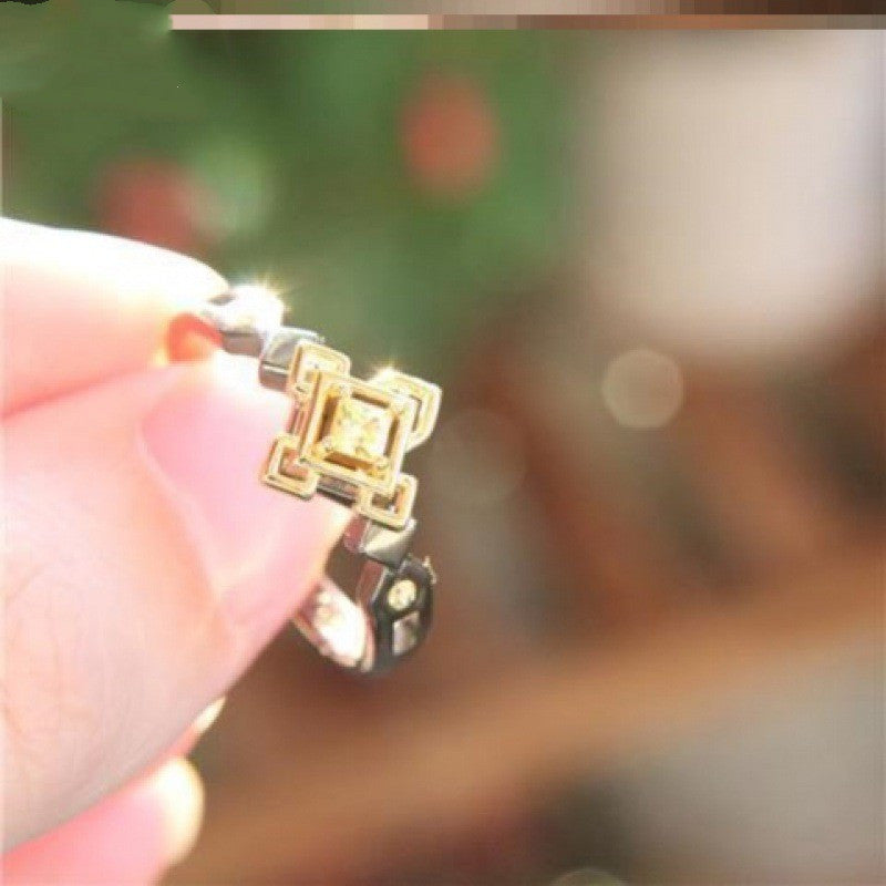 Walnut Couple Style Ring Japanese And Korean Design Elegant Unisex Band With Hippocampus Accent Jewelry For Everyday