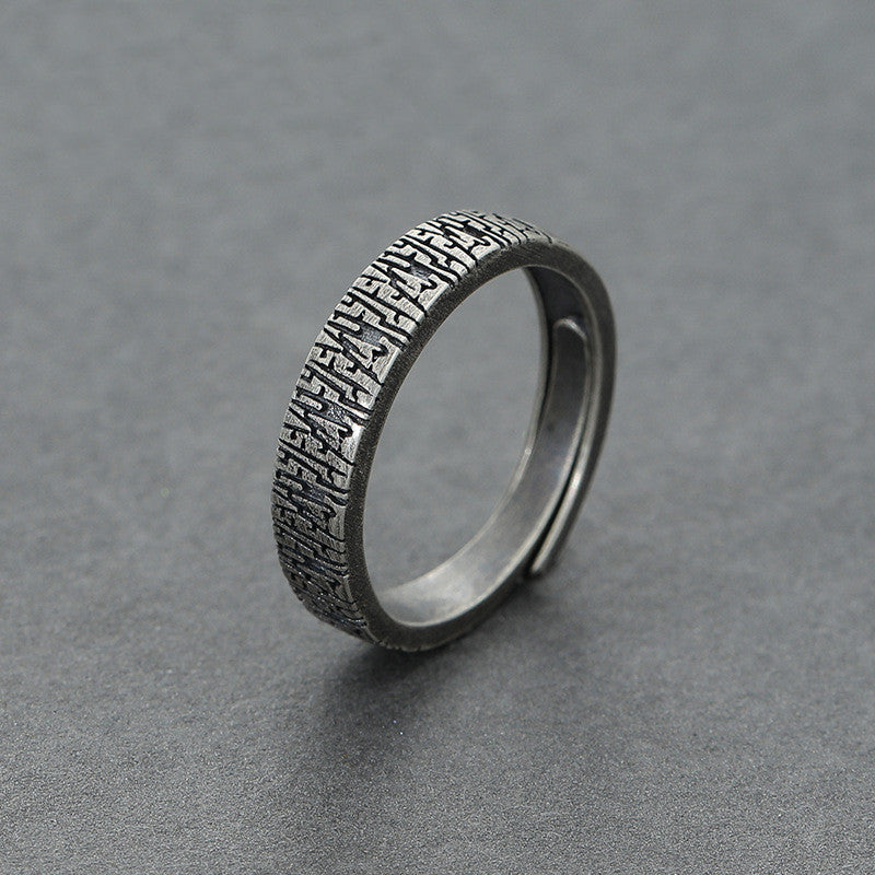 Mens Copper Ring Adjustable Open Design Tree Of Love Geometry Electroplated Finish Band Ring For Men Size Open