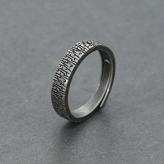 Mens Copper Ring Adjustable Open Design Tree Of Love Geometry Electroplated Finish Band Ring For Men Size Open