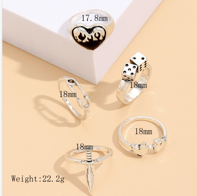 Geometric Ring For Men And Women Retro Trendy Fashion Jewelry European Design Zinc Alloy Statement Ring Europe