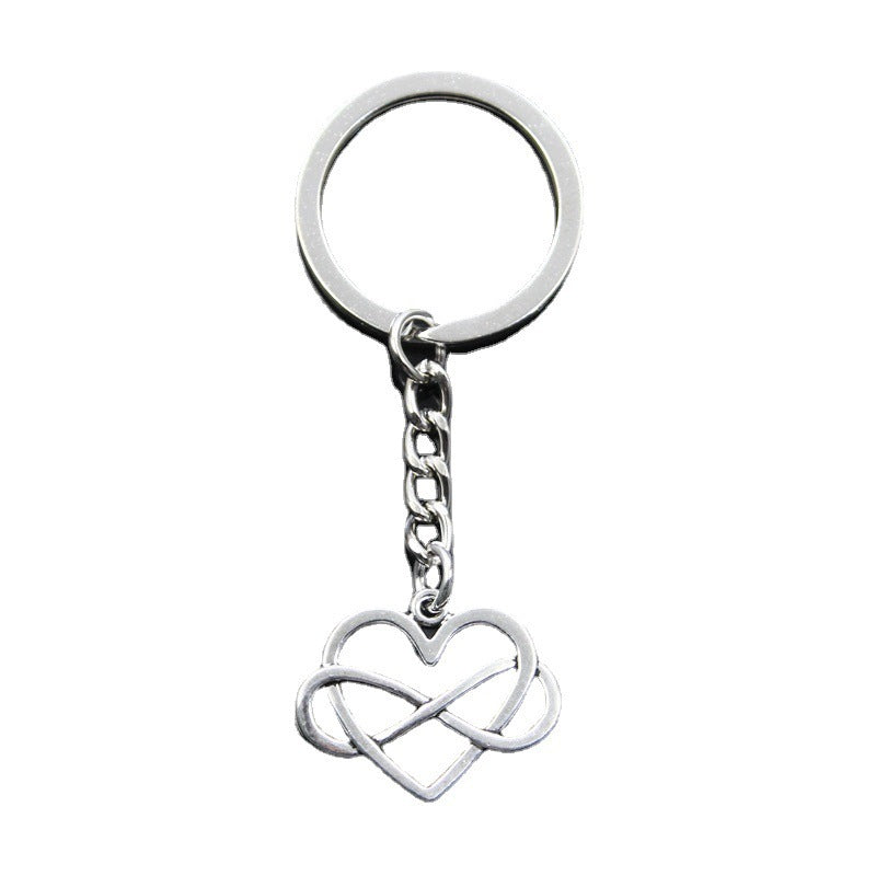 Heart Keychain Zinc Alloy Keyring Chinese Style Silver Heart Design Fashion Accessory For Men And Women Styles