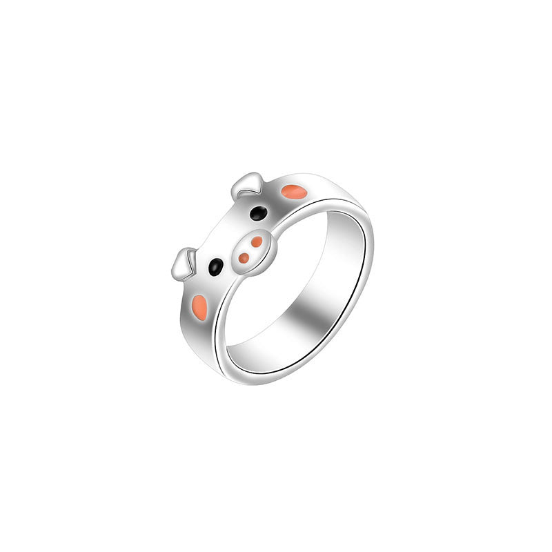 Pig Zodiac Animal Ring European American Fashion Jewelry Alloy Gift Ring Individually Packed Elegant Accessory