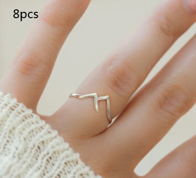 Womens Copper Mountain Ring Strong Metal Textured Design Durable And And Unique Jewelry Band Ring Antibacterial