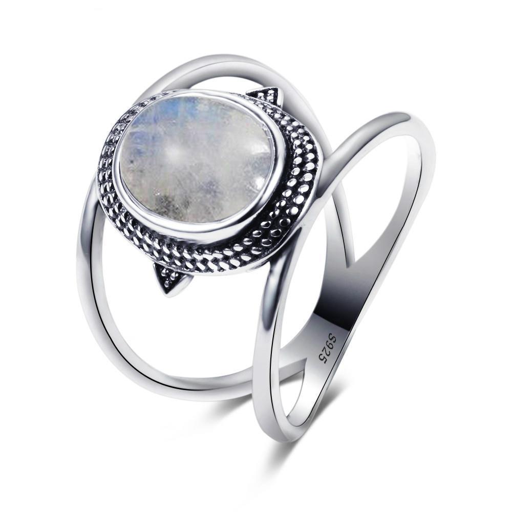 Fashion Personality Rainbow Moonstone Ring