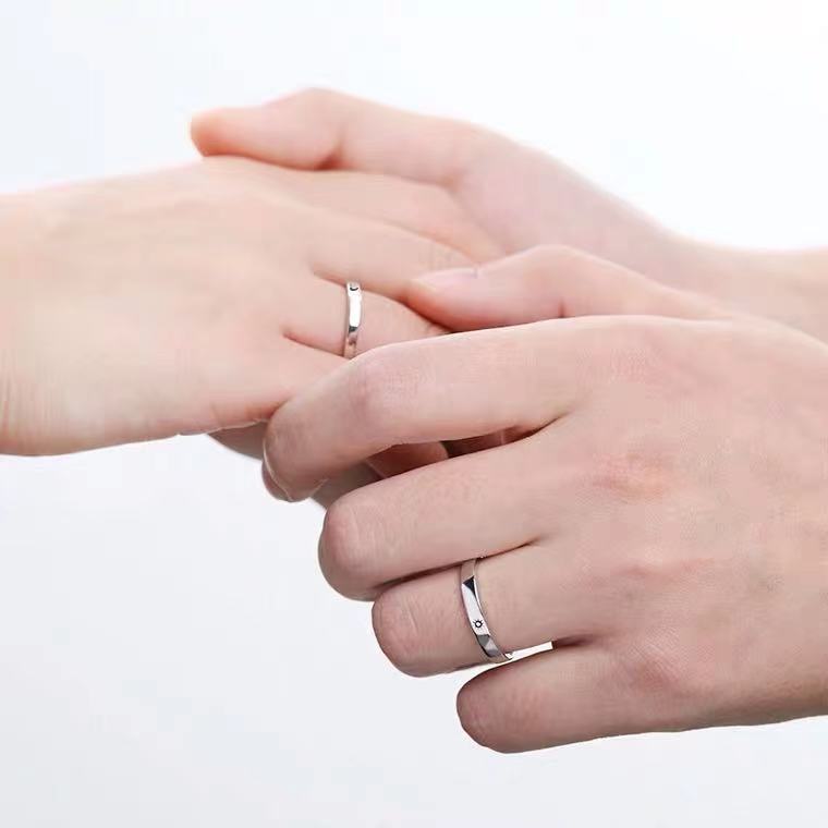Sun And Moon Couple Rings Adjustable Matching Rings For Him And Her Celestial Copper Promise Bands For Couples