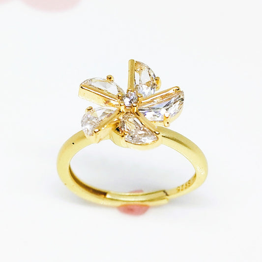 Small Rotating Windmill Ring For Women Korean Style Metal Electroplated Jewelry Spins Charmingly Reflects Light