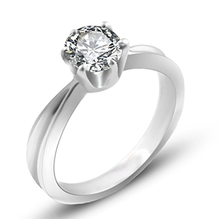 Geometric Titanium Steel Ring For Women Electroplated Finish Jewelry Sizes Five Through Nine Stainless Steel Ring