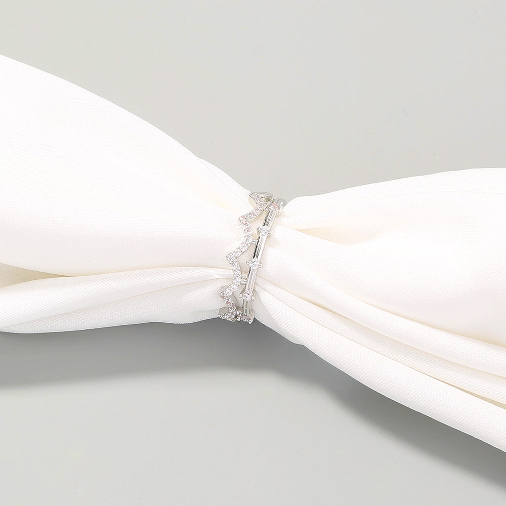 Copper Inlaid Zircon Adjustable Opening Wedding Ring