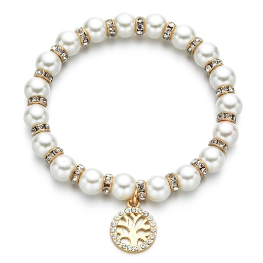 Handmade Natural Freshwater Pearl Bracelet With Branches Palms Trees Rudders Hearts Owls Charms Design For Daily Wear