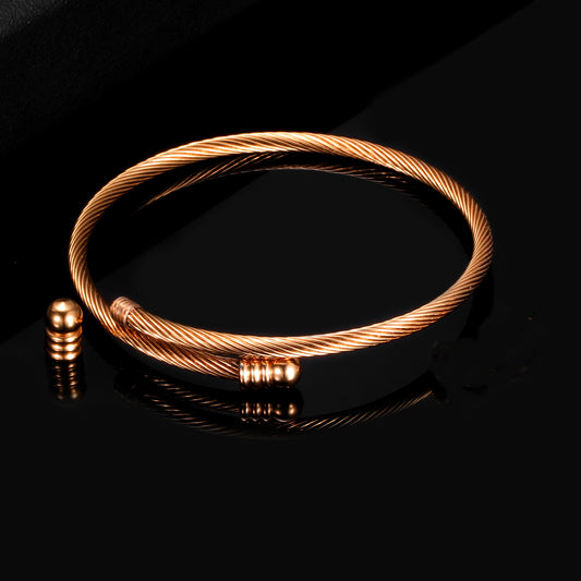 Stainless Steel Cable Bracelet Unisex Braided Bangle For Women And Men Fashion Jewelry Gift Birthday Gift Idea