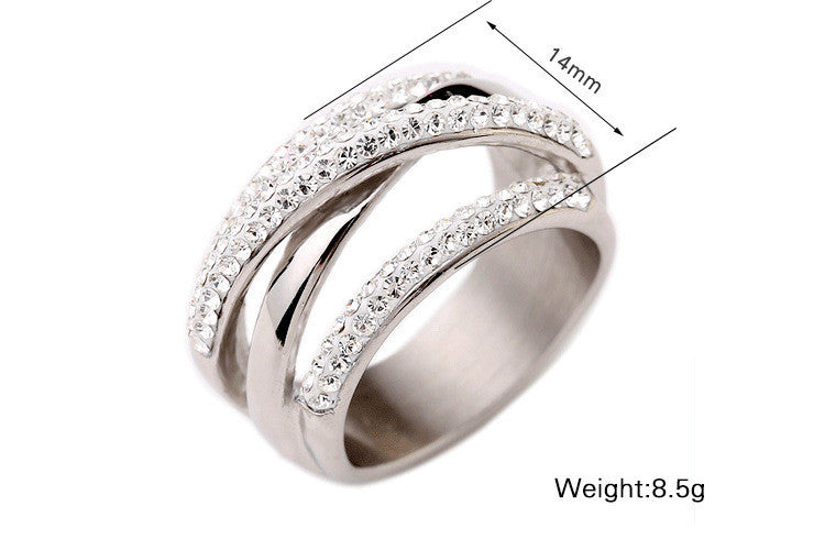 Womens 3D Cross Ring Stainless Steel Geometric Ring Diamond Cut Design Polished Gleaming Ring Durable Everyday