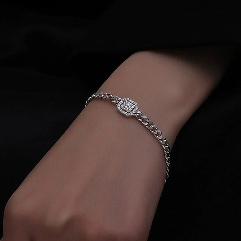Womens Alloy Chain Bracelet Diamond Simple Retro Plated Jewelry Gift Gold Extension Chain Fashion Accessory Shine