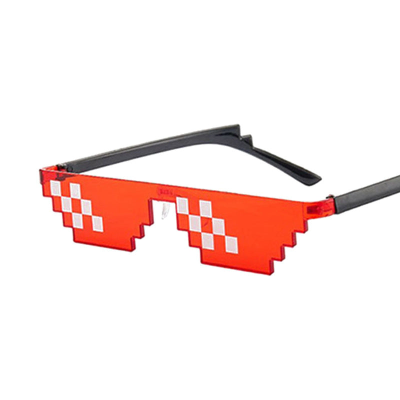 Mosaic Sunglasses Pixel Design Costume Eyewear Decorative Frame Non Polarized Glasses For Men And Women Party Fun